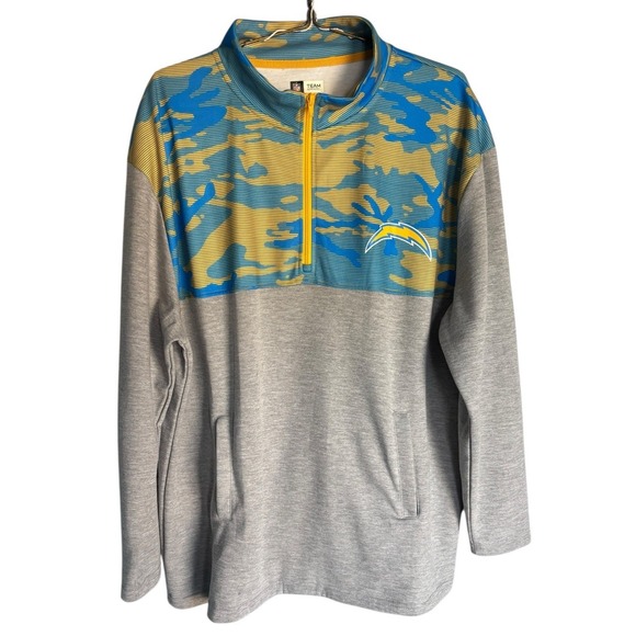 Nfl Apparel Other - NFL Apparel Los Angeles Chargers Mens Blue Camo Size XL 1/4 Zip‎ Pullover